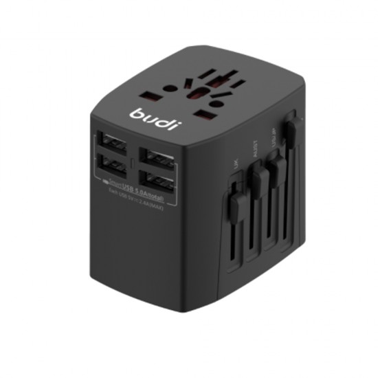 Универсальное зарядное устройство Budi 4USB (M8J333) USB 5V/2.4A