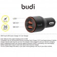 Автомобильное зарядное устройство Budi быстрая зарядка 36W/2USB (M8J109Q)